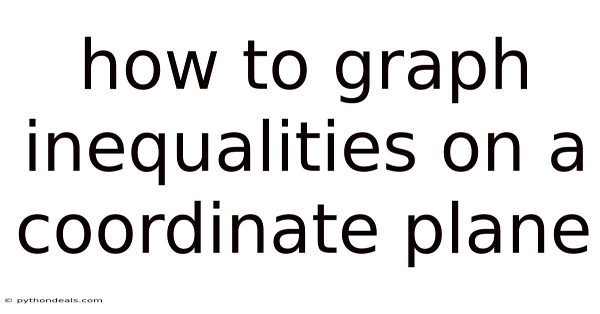 How To Graph Inequalities On A Coordinate Plane