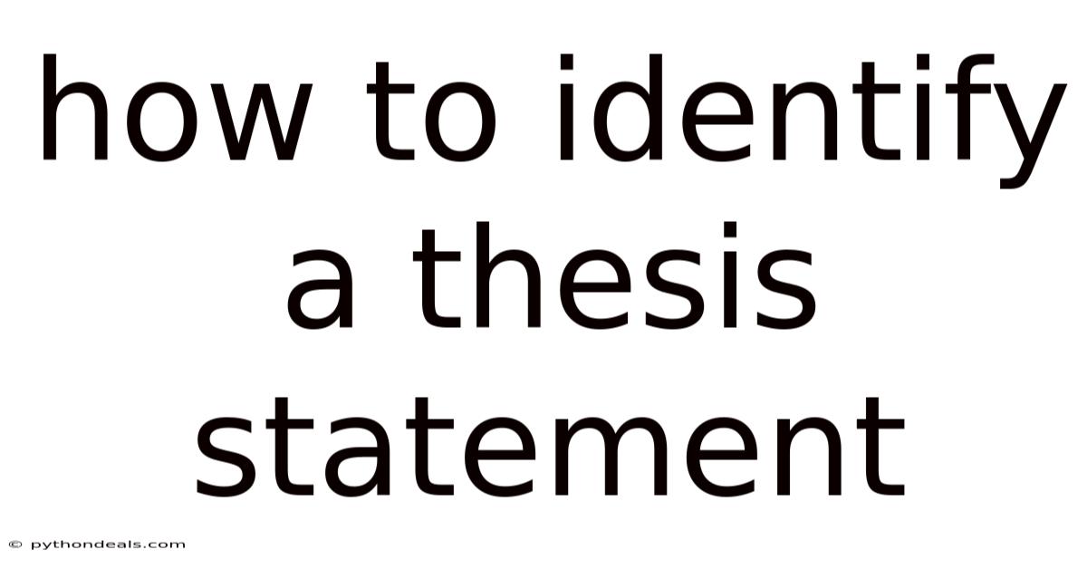How To Identify A Thesis Statement
