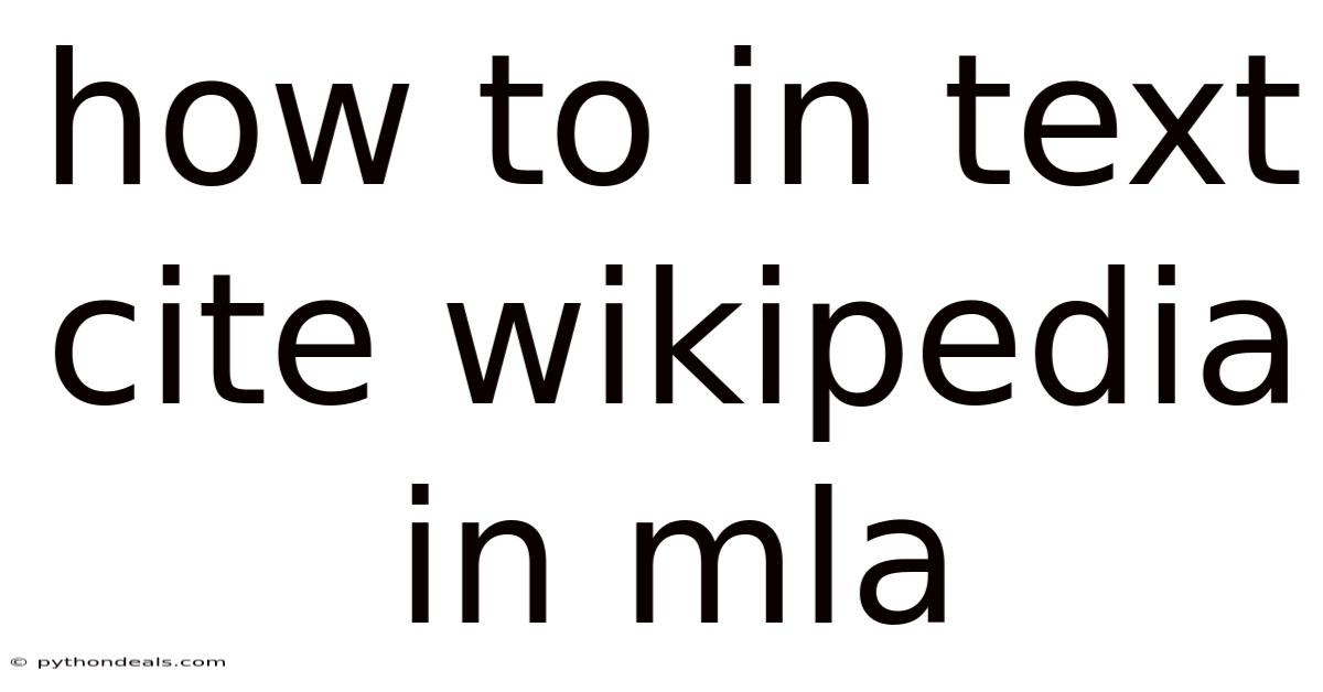 How To In Text Cite Wikipedia In Mla