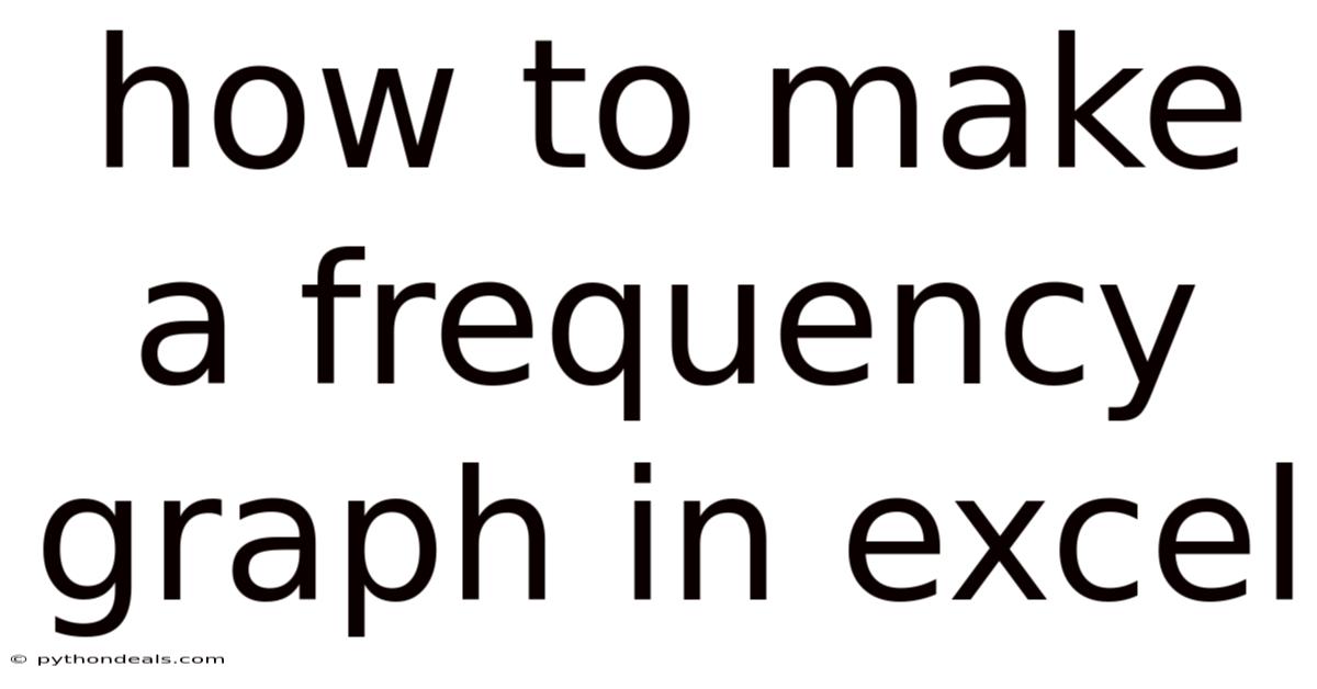 How To Make A Frequency Graph In Excel