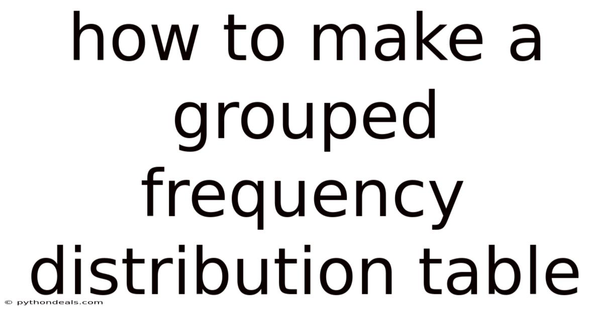 How To Make A Grouped Frequency Distribution Table