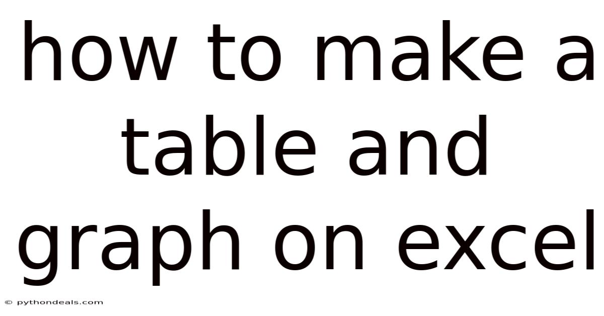 How To Make A Table And Graph On Excel