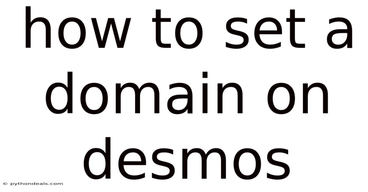 How To Set A Domain On Desmos