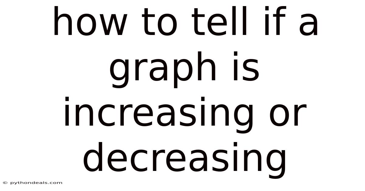 How To Tell If A Graph Is Increasing Or Decreasing