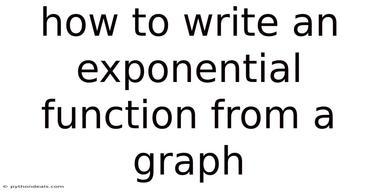How To Write An Exponential Function From A Graph