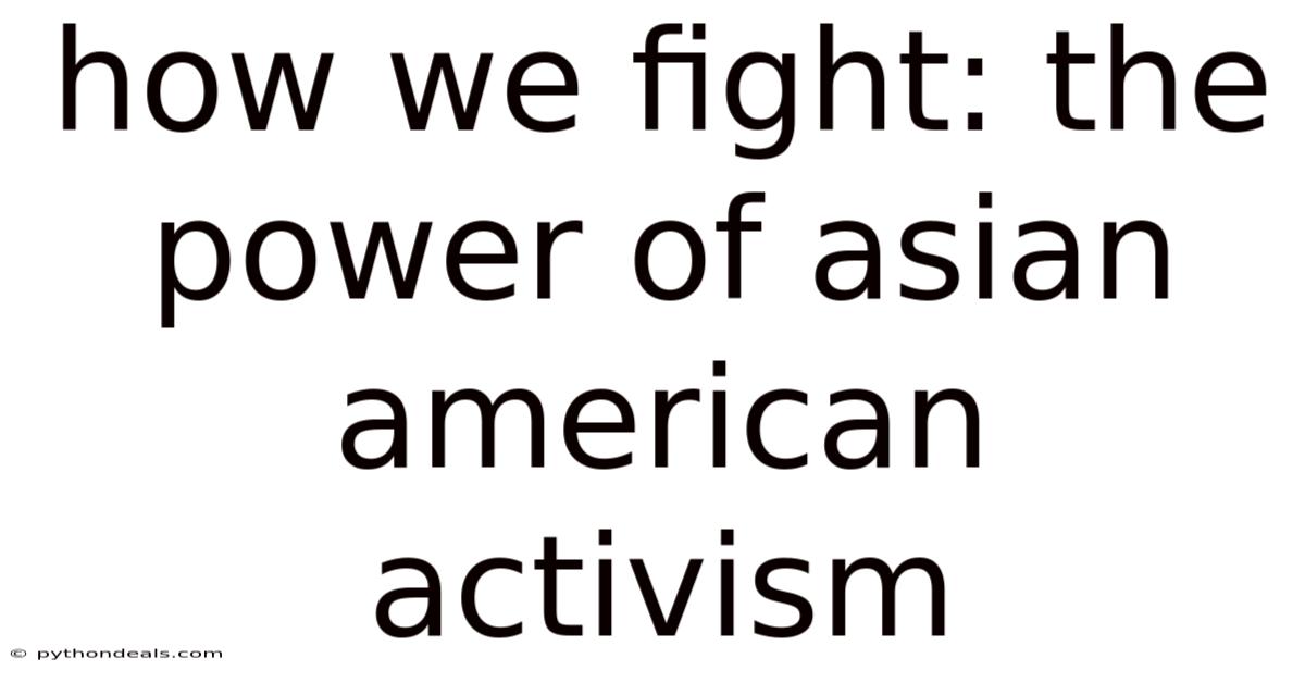 How We Fight: The Power Of Asian American Activism