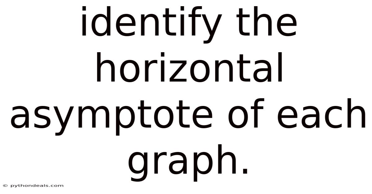 Identify The Horizontal Asymptote Of Each Graph.