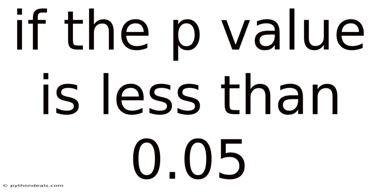 If The P Value Is Less Than 0.05