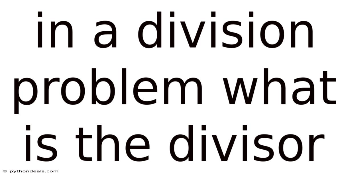 In A Division Problem What Is The Divisor