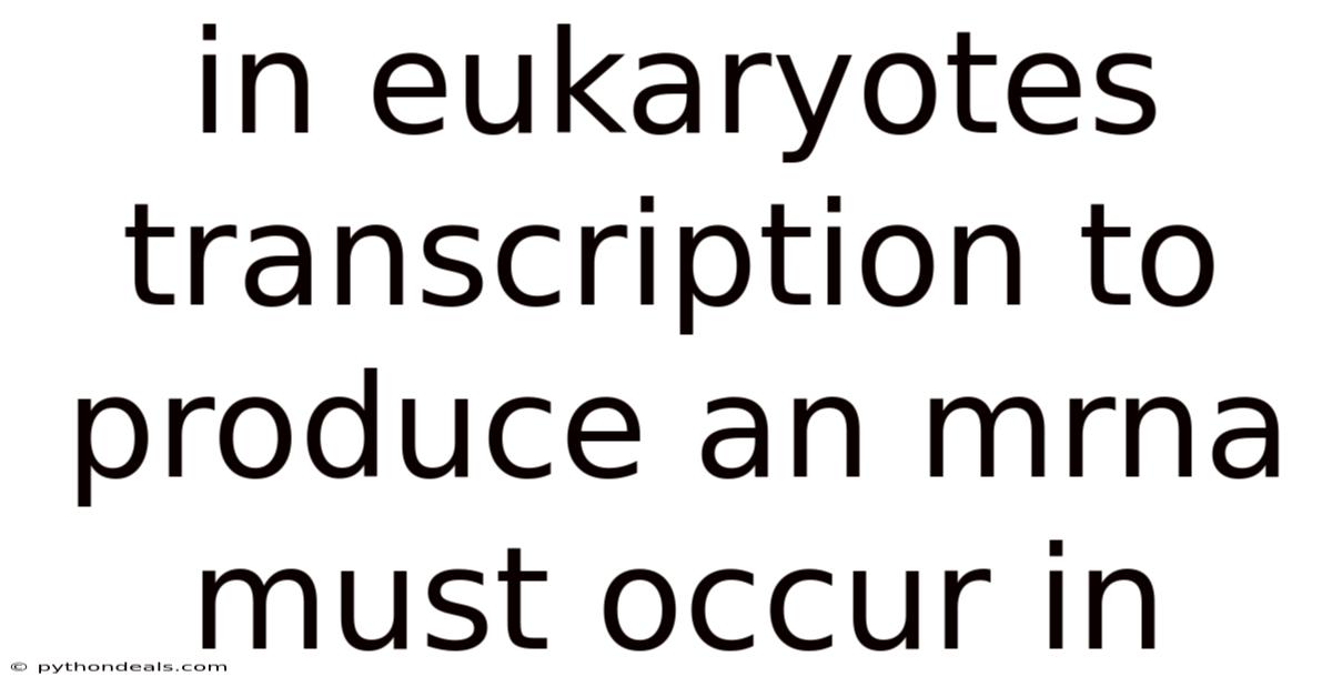 In Eukaryotes Transcription To Produce An Mrna Must Occur In