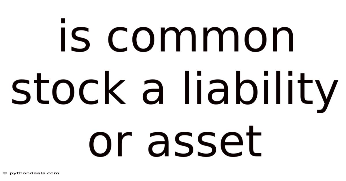 Is Common Stock A Liability Or Asset