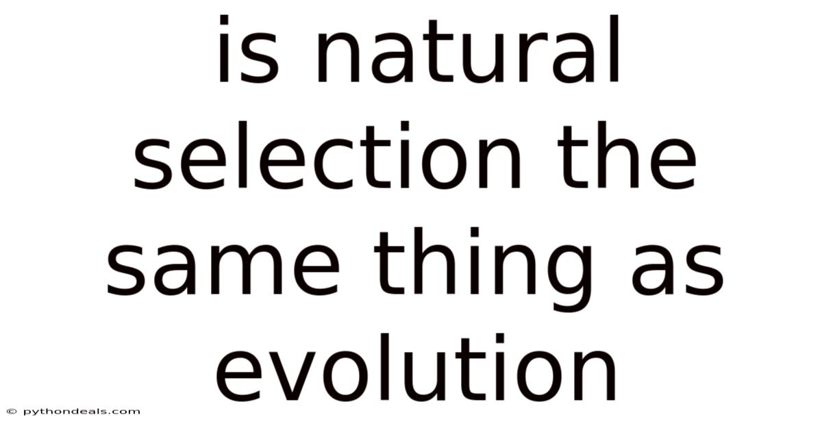 Is Natural Selection The Same Thing As Evolution