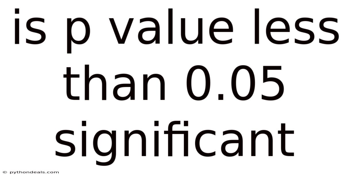 Is P Value Less Than 0.05 Significant