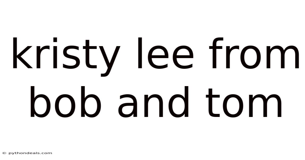 Kristy Lee From Bob And Tom