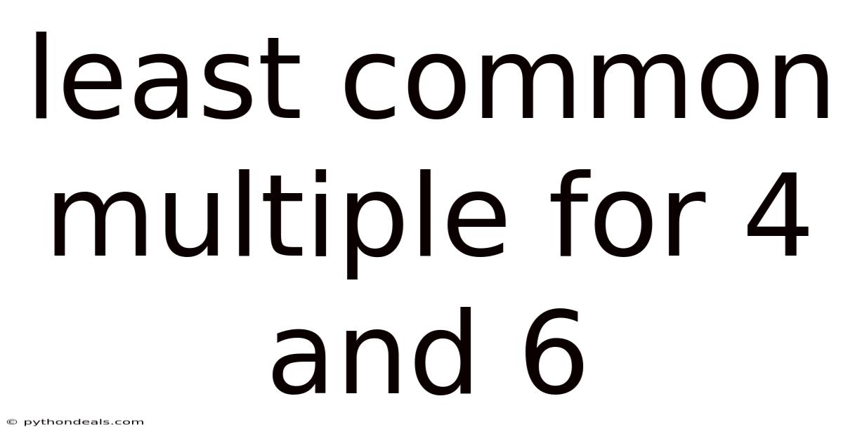 Least Common Multiple For 4 And 6