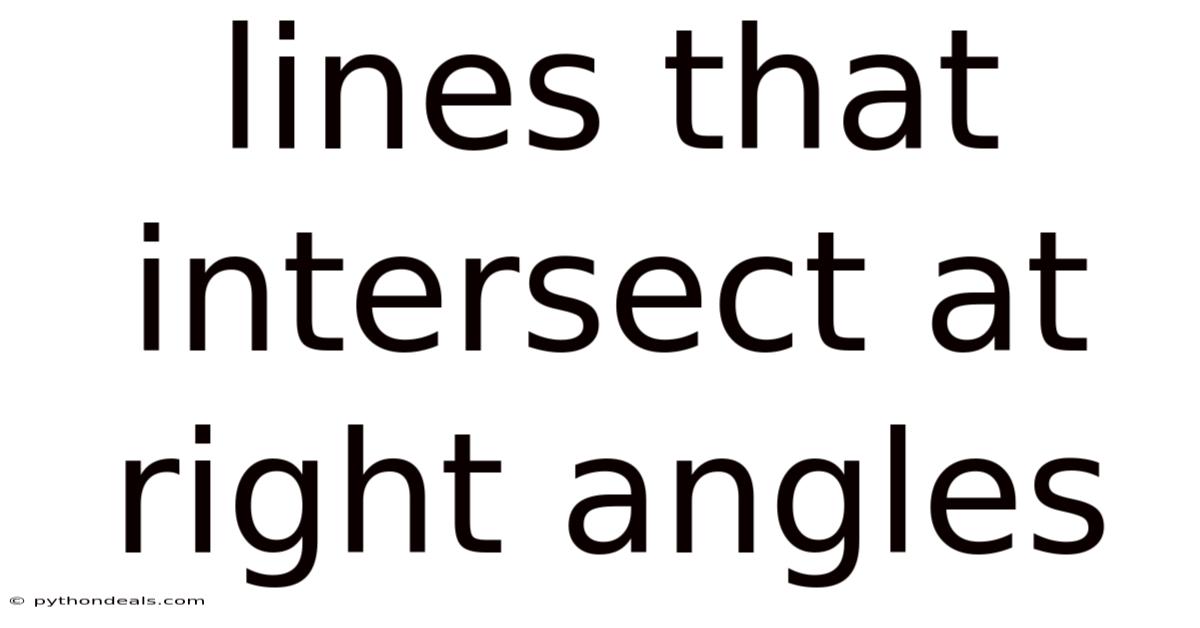 Lines That Intersect At Right Angles