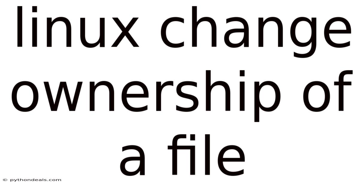 Linux Change Ownership Of A File