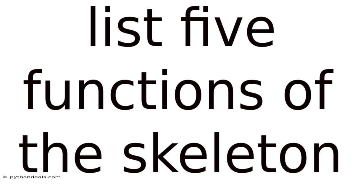 List Five Functions Of The Skeleton
