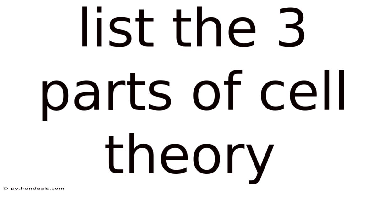 List The 3 Parts Of Cell Theory
