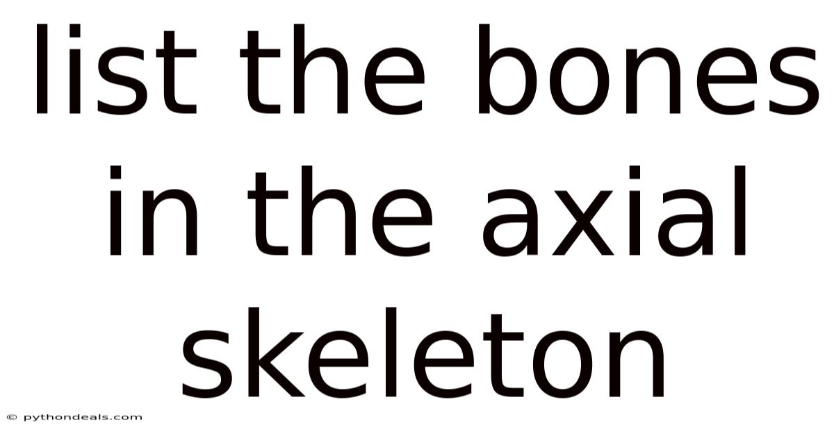 List The Bones In The Axial Skeleton