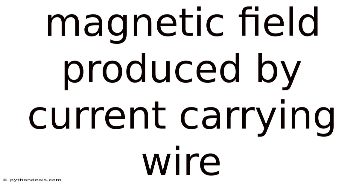 Magnetic Field Produced By Current Carrying Wire