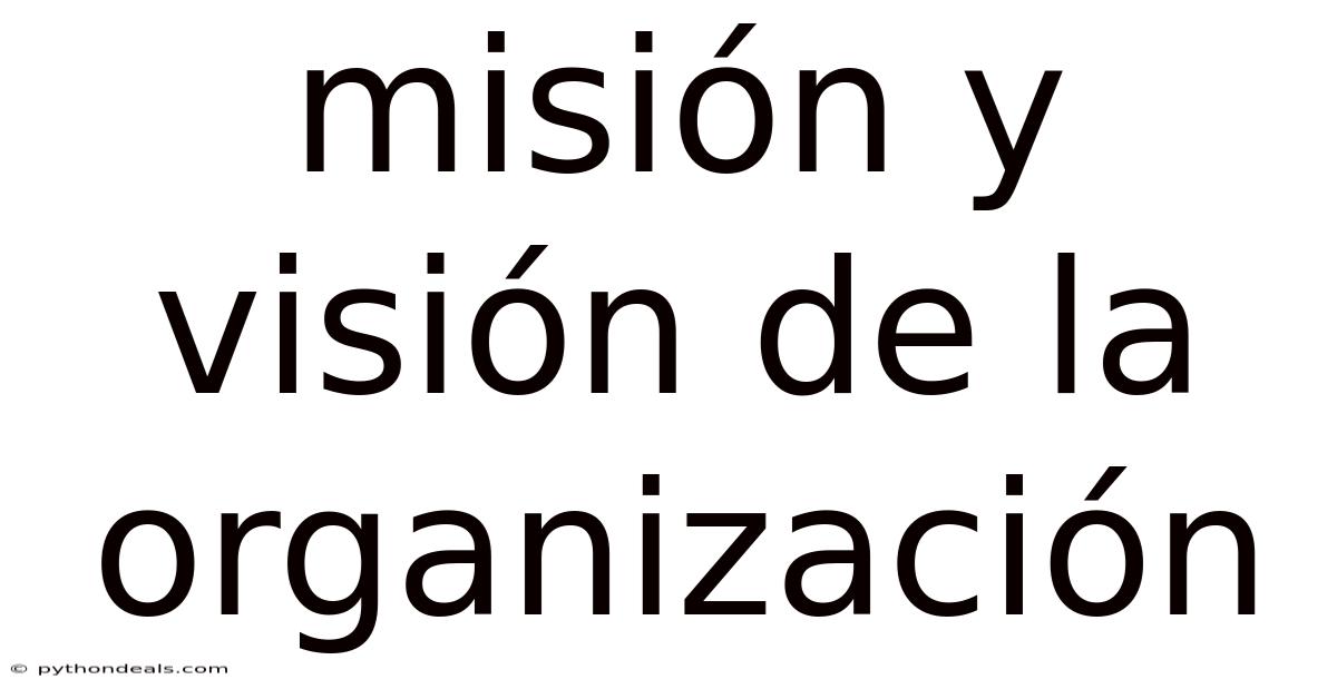 Misión Y Visión De La Organización