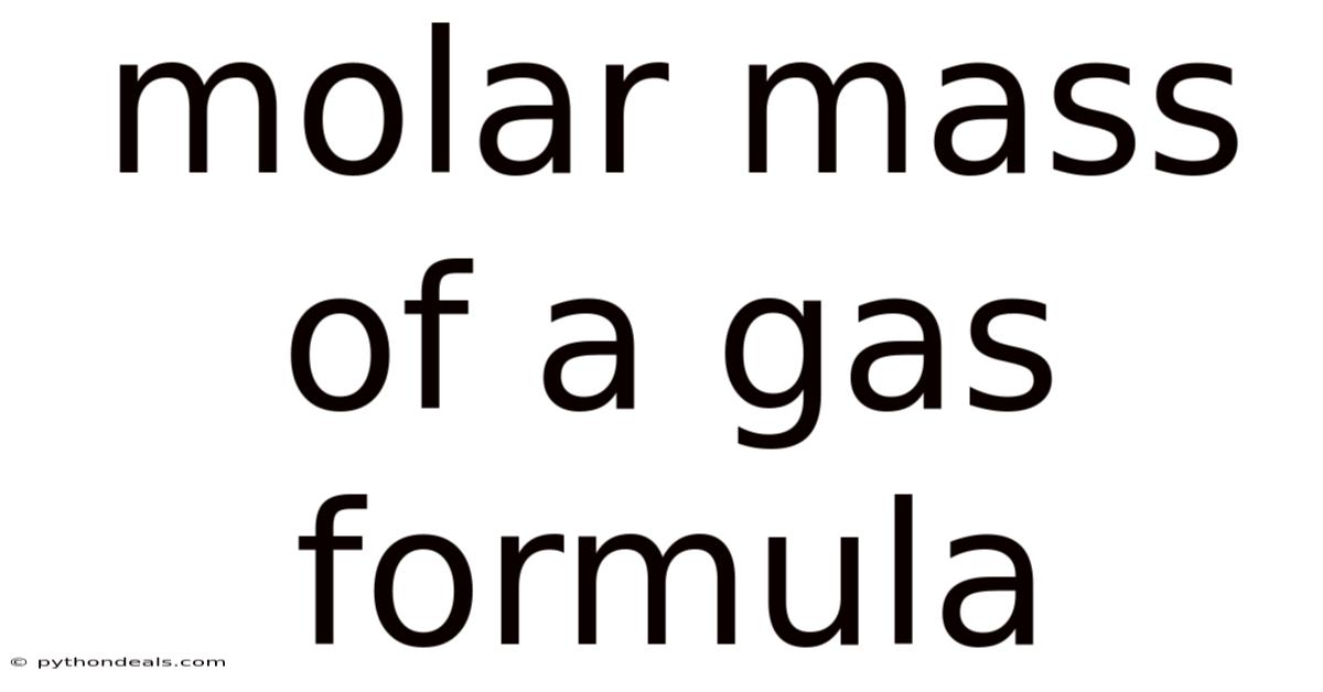 Molar Mass Of A Gas Formula