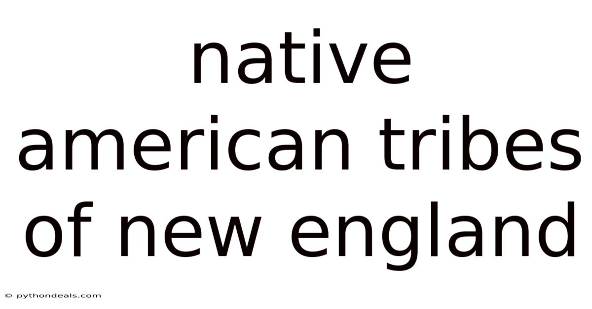 Native American Tribes Of New England