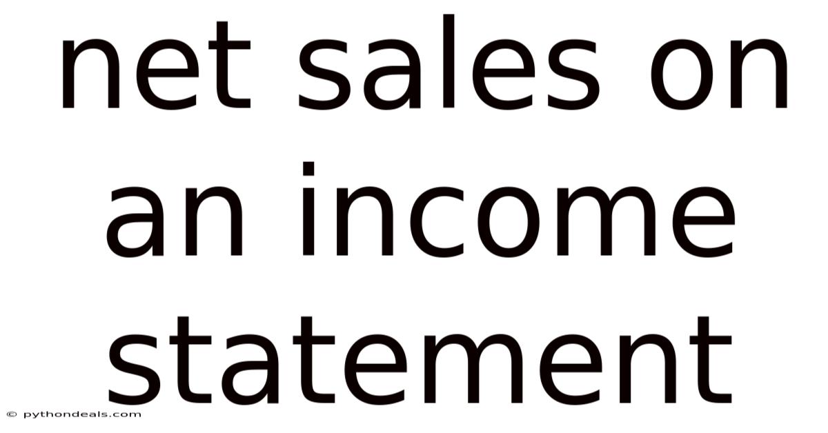 Net Sales On An Income Statement
