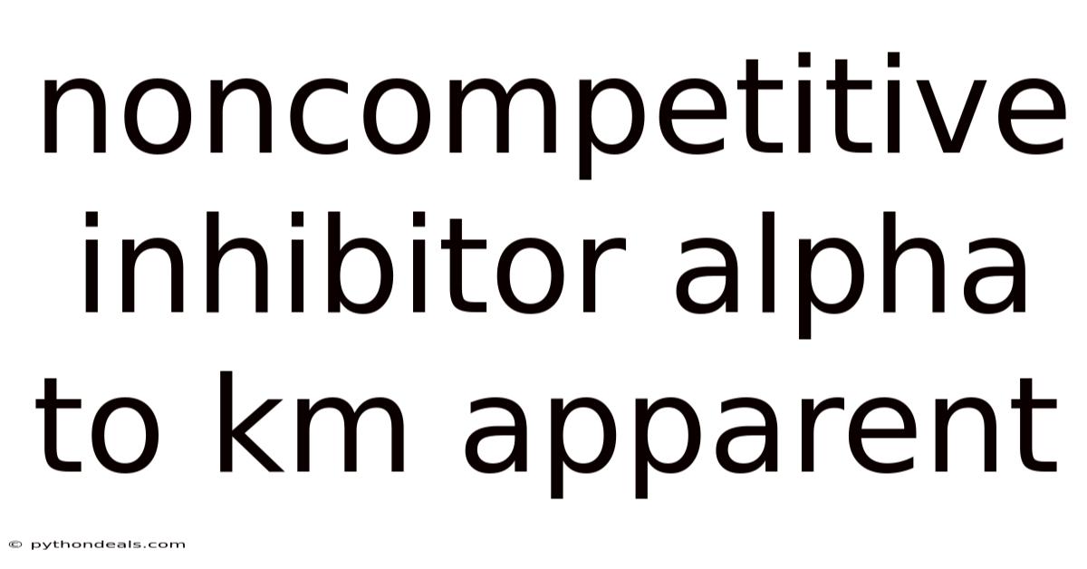 Noncompetitive Inhibitor Alpha To Km Apparent