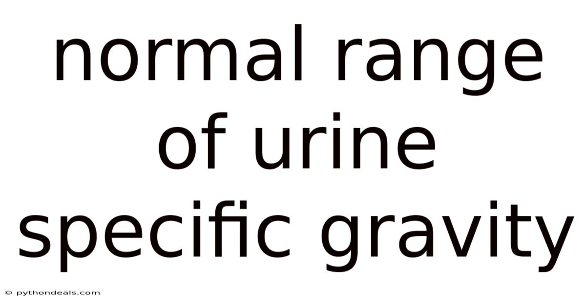 Normal Range Of Urine Specific Gravity