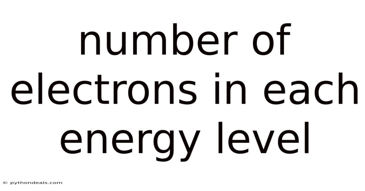 Number Of Electrons In Each Energy Level