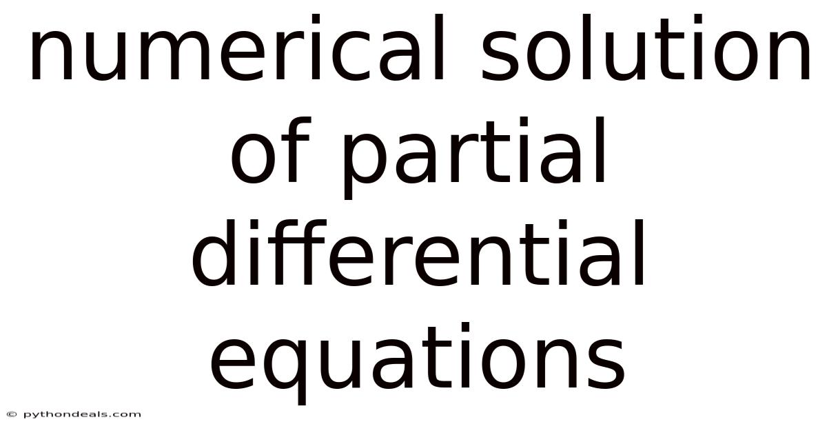 Numerical Solution Of Partial Differential Equations