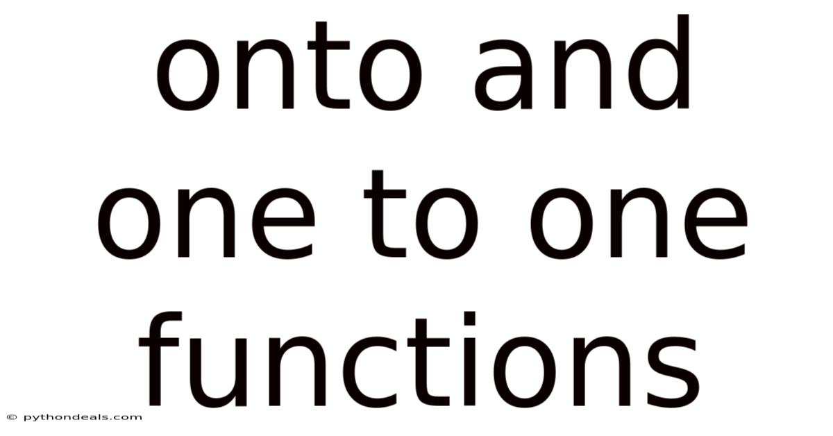 Onto And One To One Functions