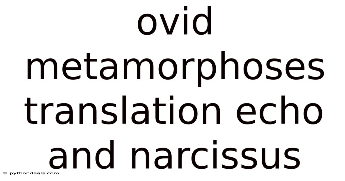 Ovid Metamorphoses Translation Echo And Narcissus