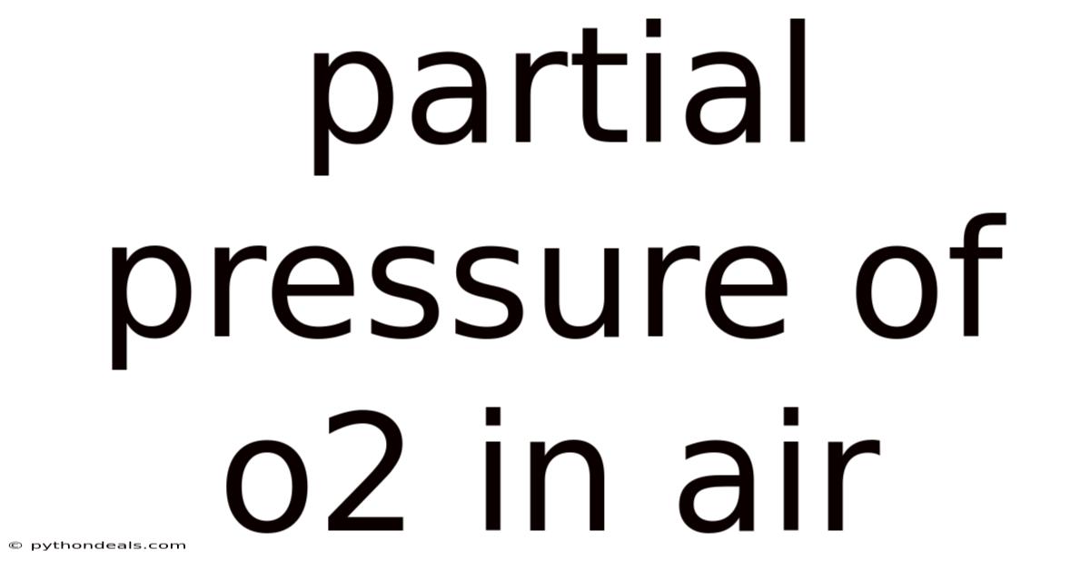 Partial Pressure Of O2 In Air