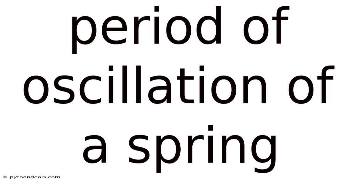 Period Of Oscillation Of A Spring