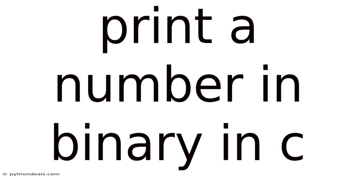 Print A Number In Binary In C