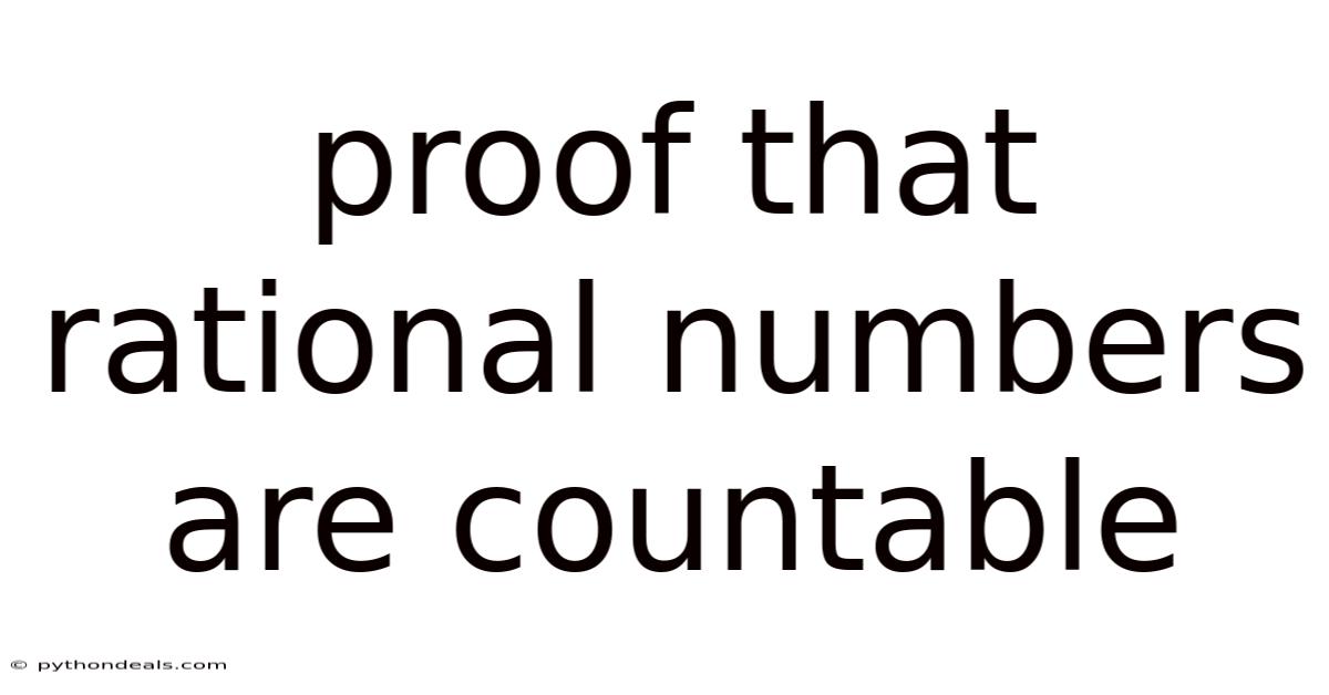 Proof That Rational Numbers Are Countable
