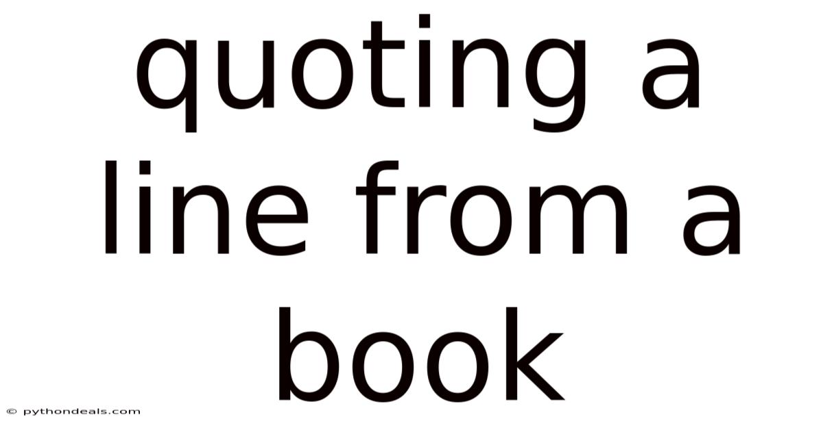 Quoting A Line From A Book