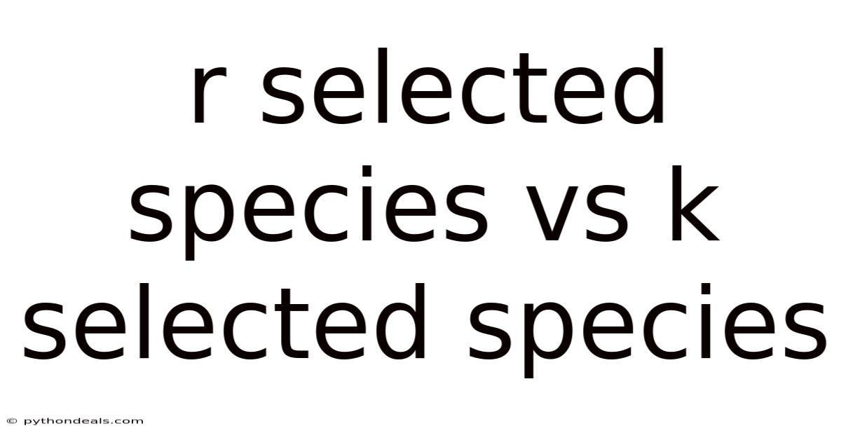 R Selected Species Vs K Selected Species