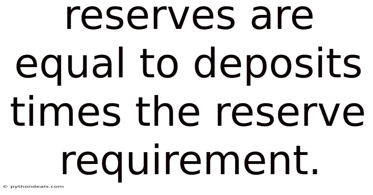 Reserves Are Equal To Deposits Times The Reserve Requirement.