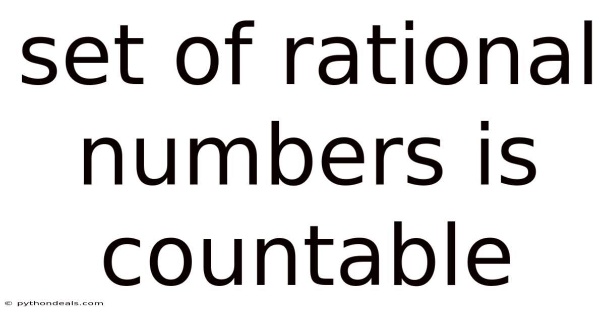 Set Of Rational Numbers Is Countable