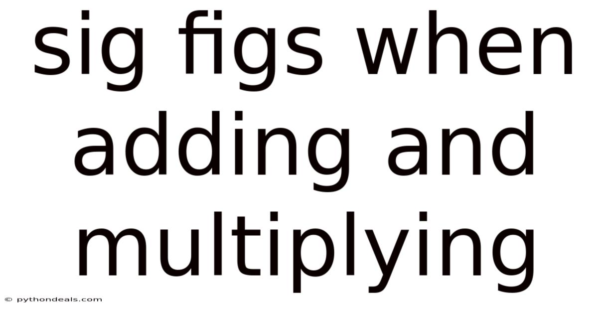 Sig Figs When Adding And Multiplying
