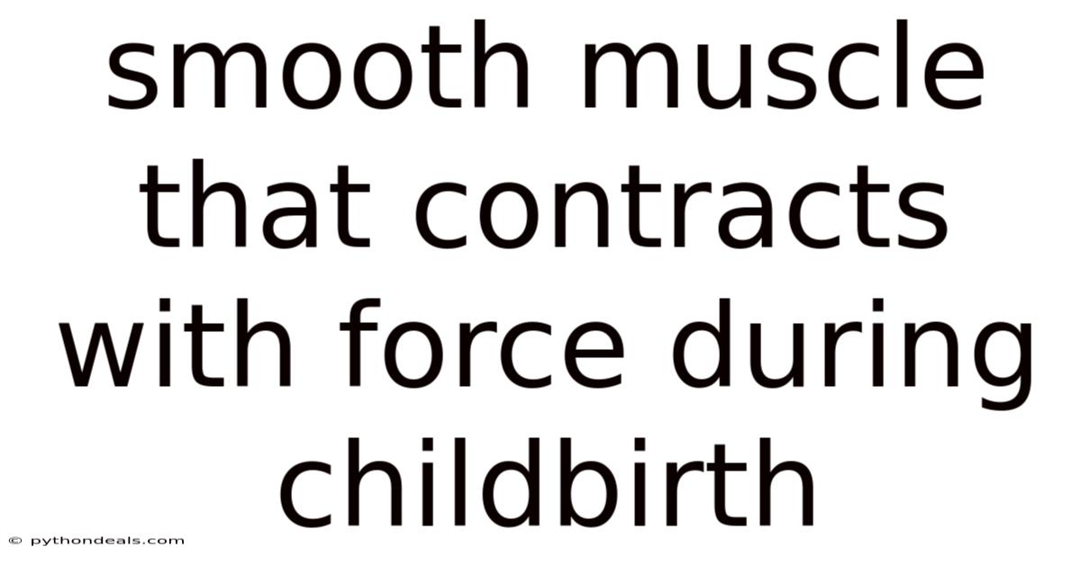 Smooth Muscle That Contracts With Force During Childbirth