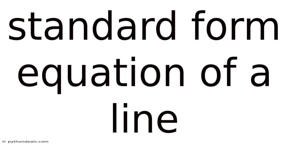 Standard Form Equation Of A Line