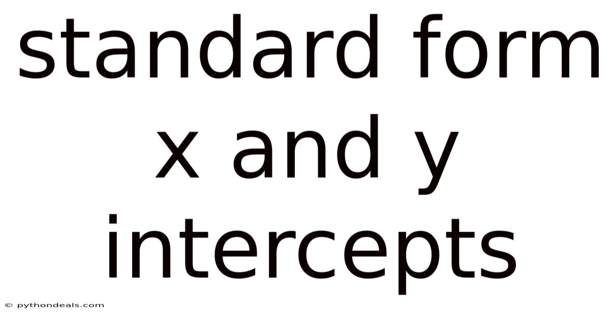 Standard Form X And Y Intercepts