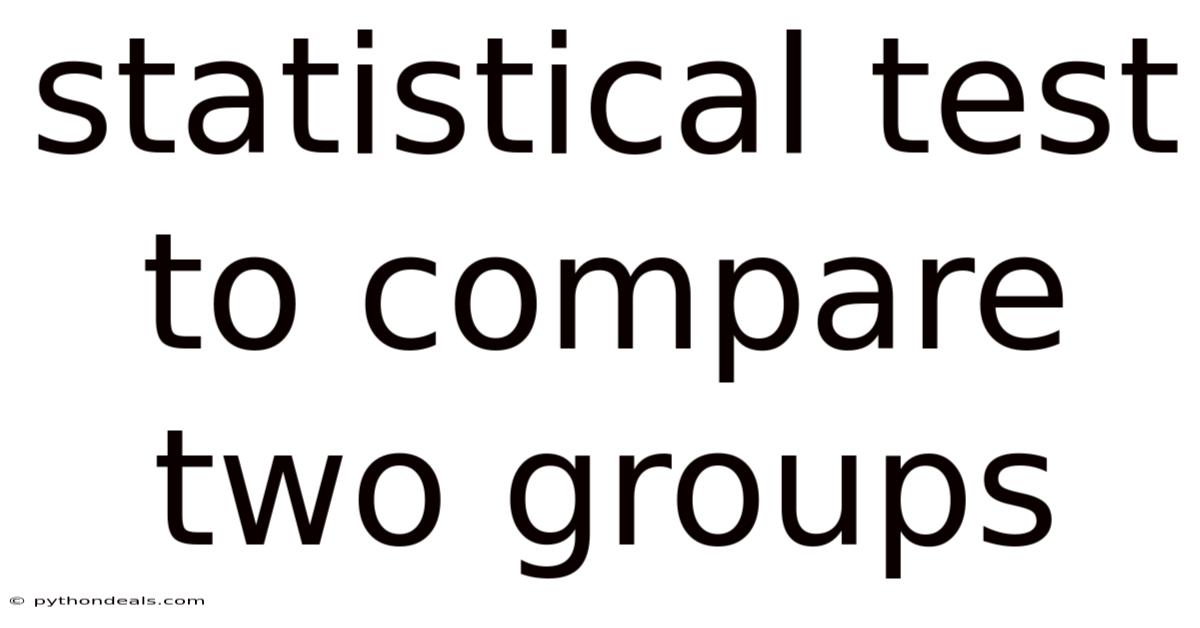Statistical Test To Compare Two Groups