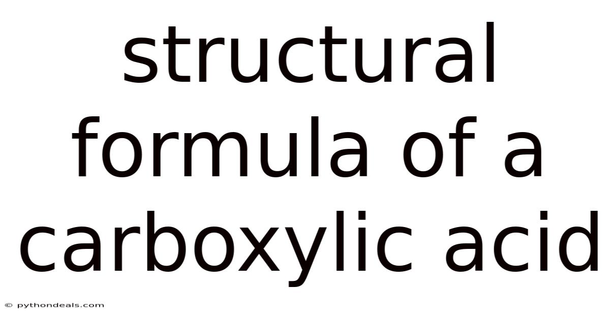 Structural Formula Of A Carboxylic Acid