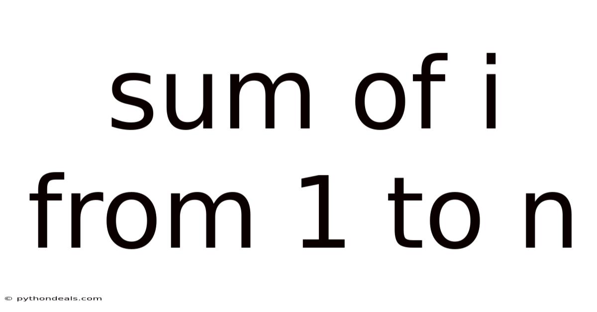 Sum Of I From 1 To N